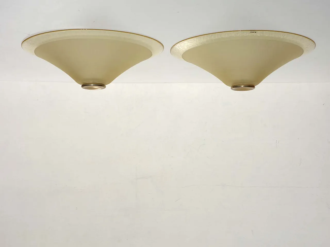 Coppia di lampade ad incasso in vetro di Murano di VeArt, anni '80 1