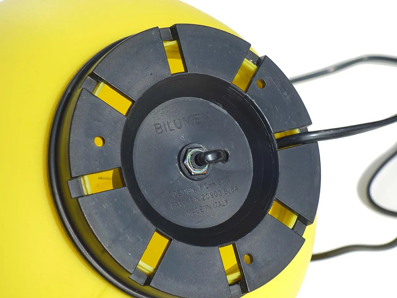 Lampada da tavolo Baloon gialla di Yves Christin per Bilumen, anni '80 5