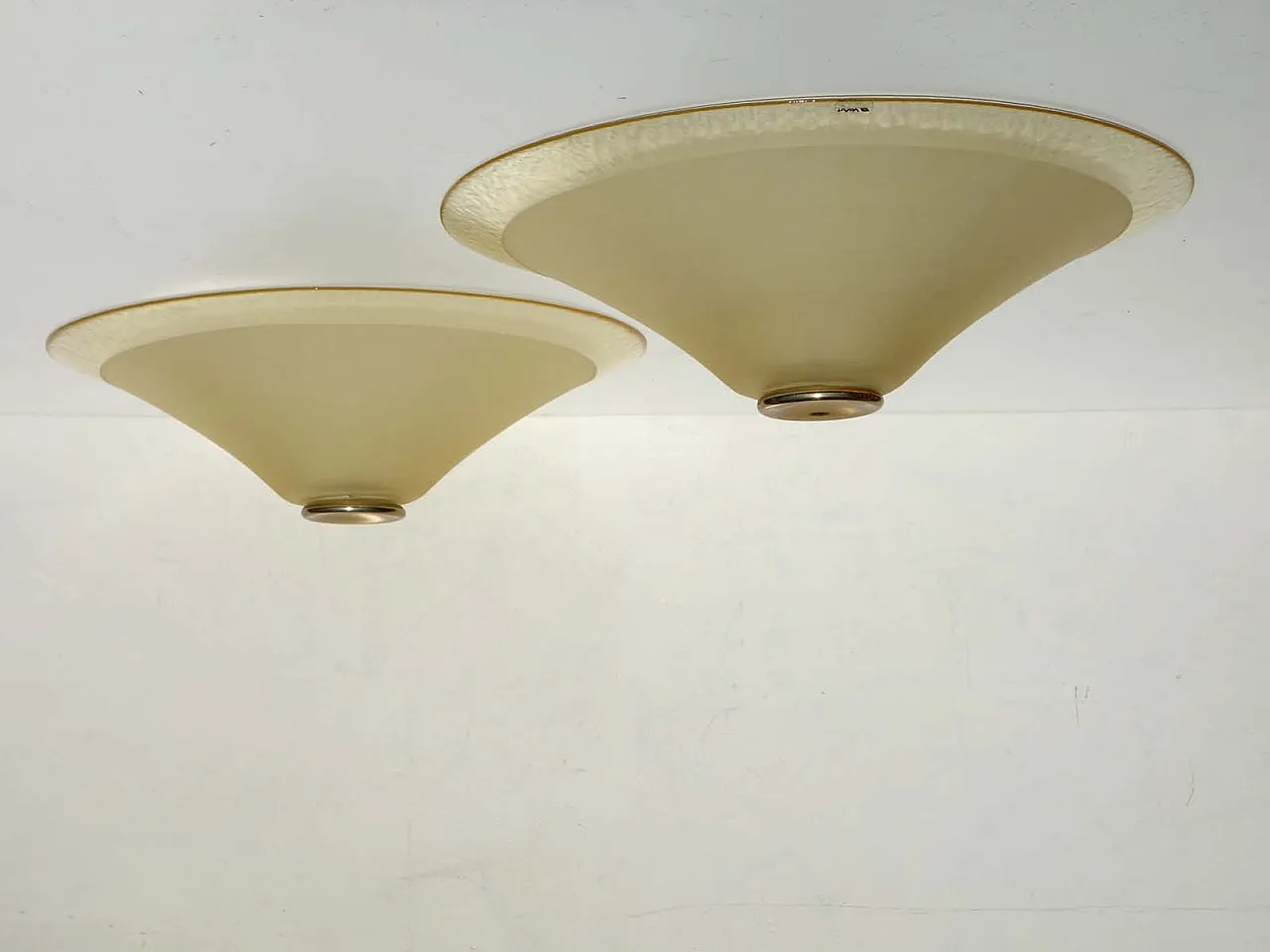 Coppia di lampade ad incasso in vetro di Murano di VeArt, anni '80 4