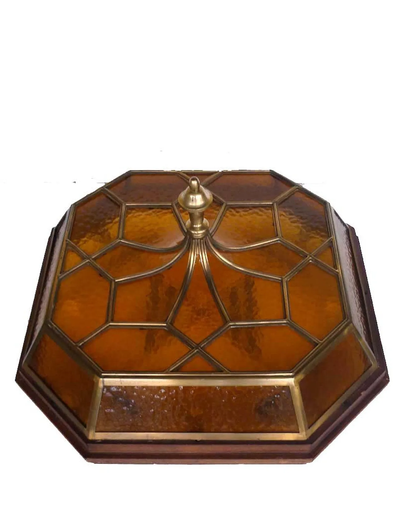 Lampada ad incasso secessionista in vetro, primo '900 1