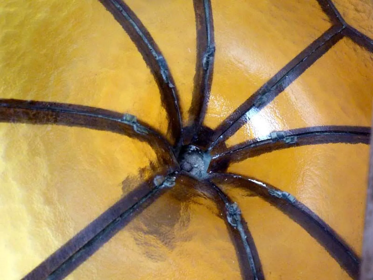 Lampada ad incasso secessionista in vetro, primo '900 5