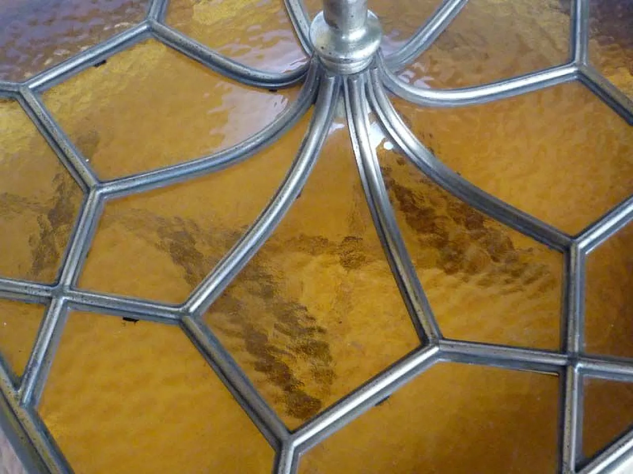 Lampada ad incasso secessionista in vetro, primo '900 6