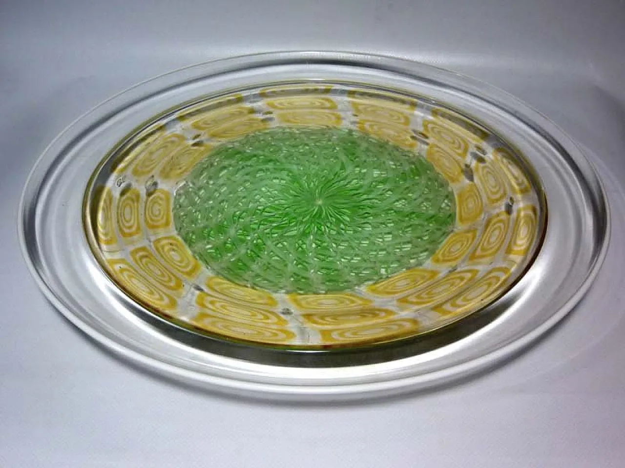 Piatto in vetro di Murano di Paolo Crepax, anni '80 1