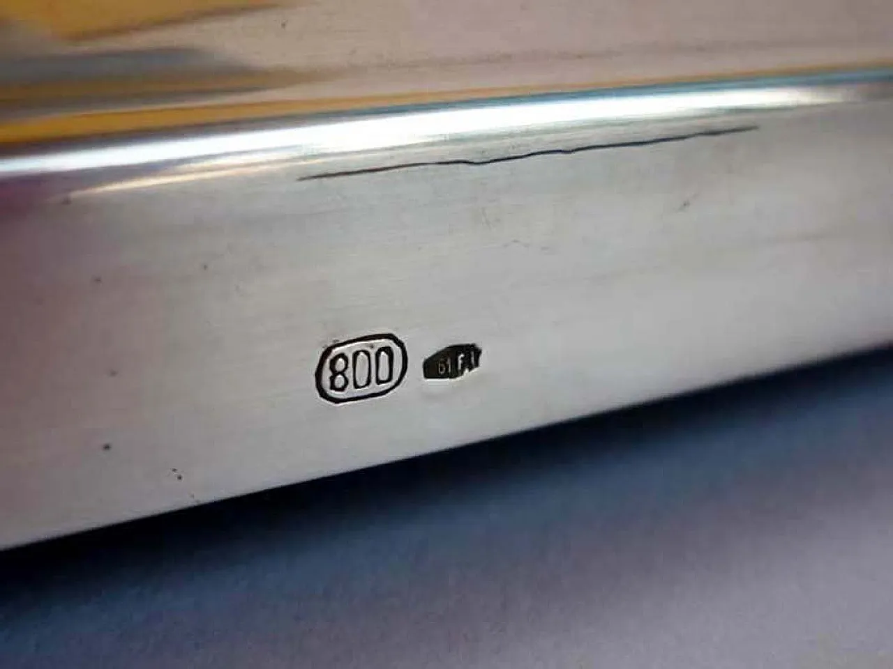 Lampada da tavolo argentata, anni '50 5