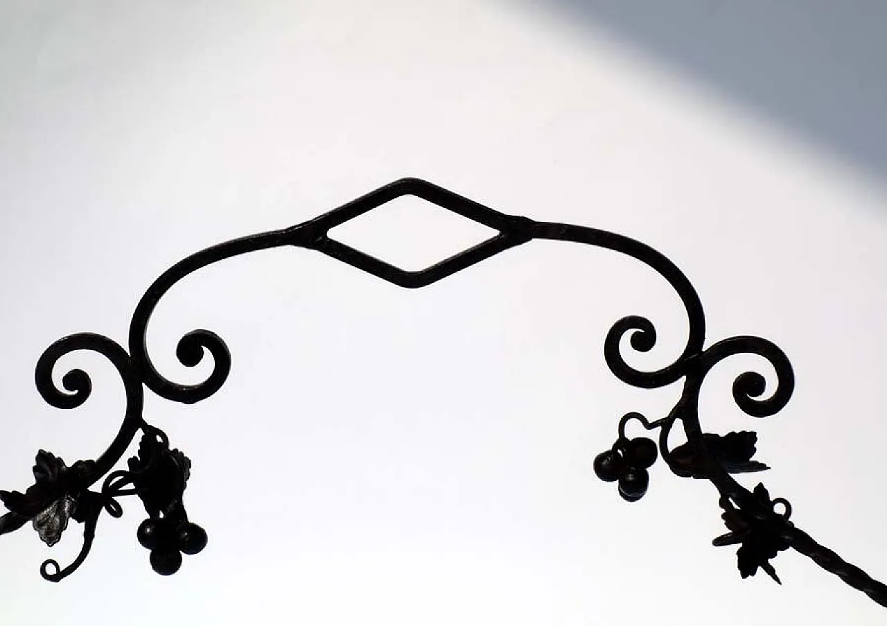 Art Nouveau glass and wrought iron bowl, early 20th century 11