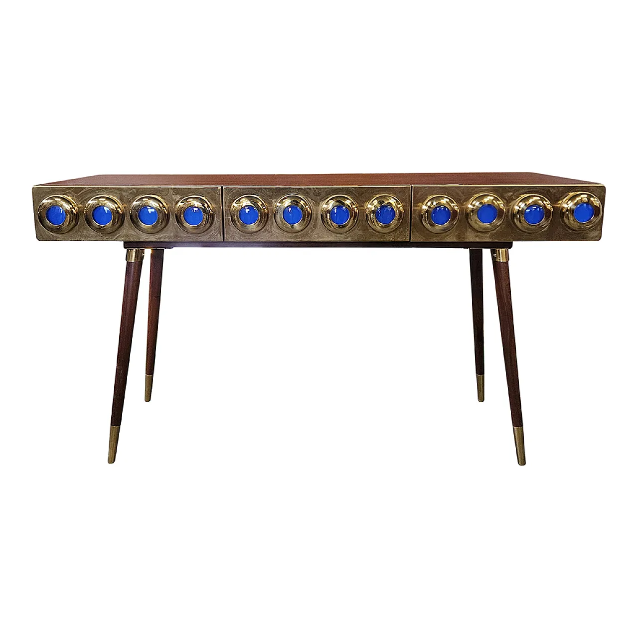 Consolle in ottone e vetro, anni '90 1