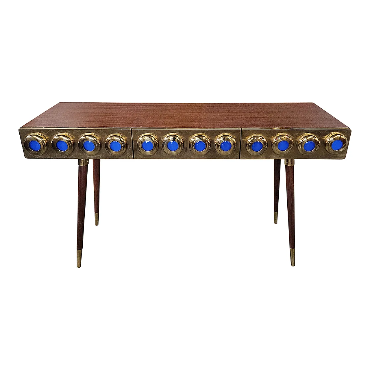 Consolle in ottone e vetro, anni '90 2