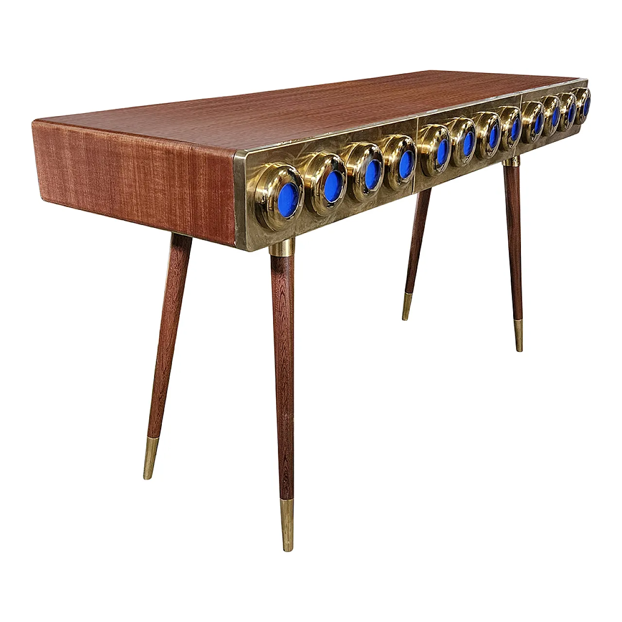 Consolle in ottone e vetro, anni '90 4