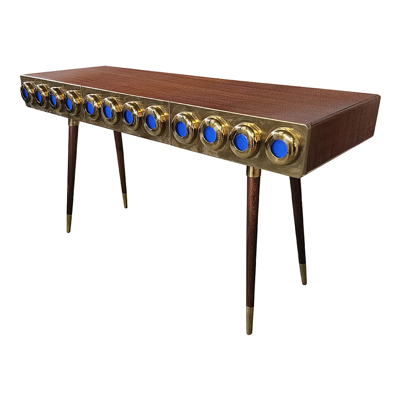 Consolle in ottone e vetro, anni '90 6