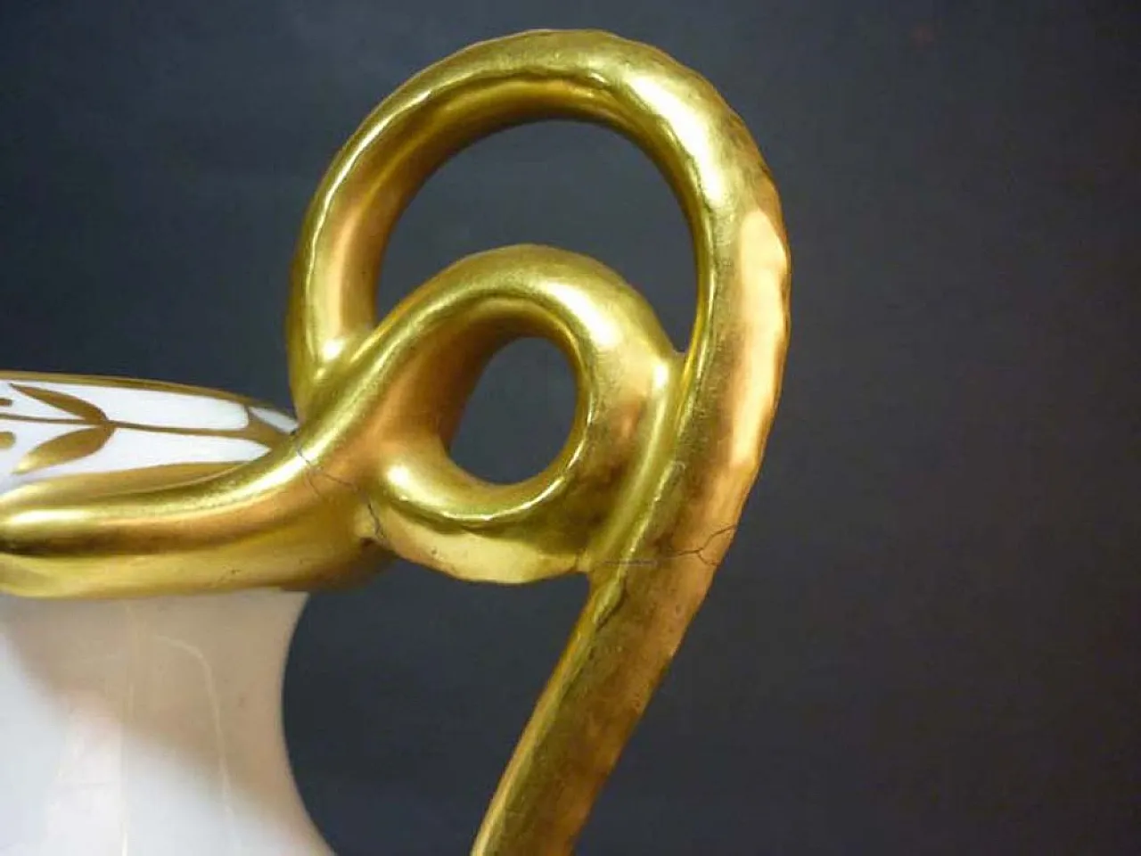 Porcelain & 24kt gold vase by Finzi, 1930s 4