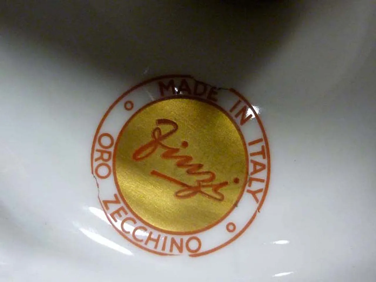 Porcelain & 24kt gold vase by Finzi, 1930s 6