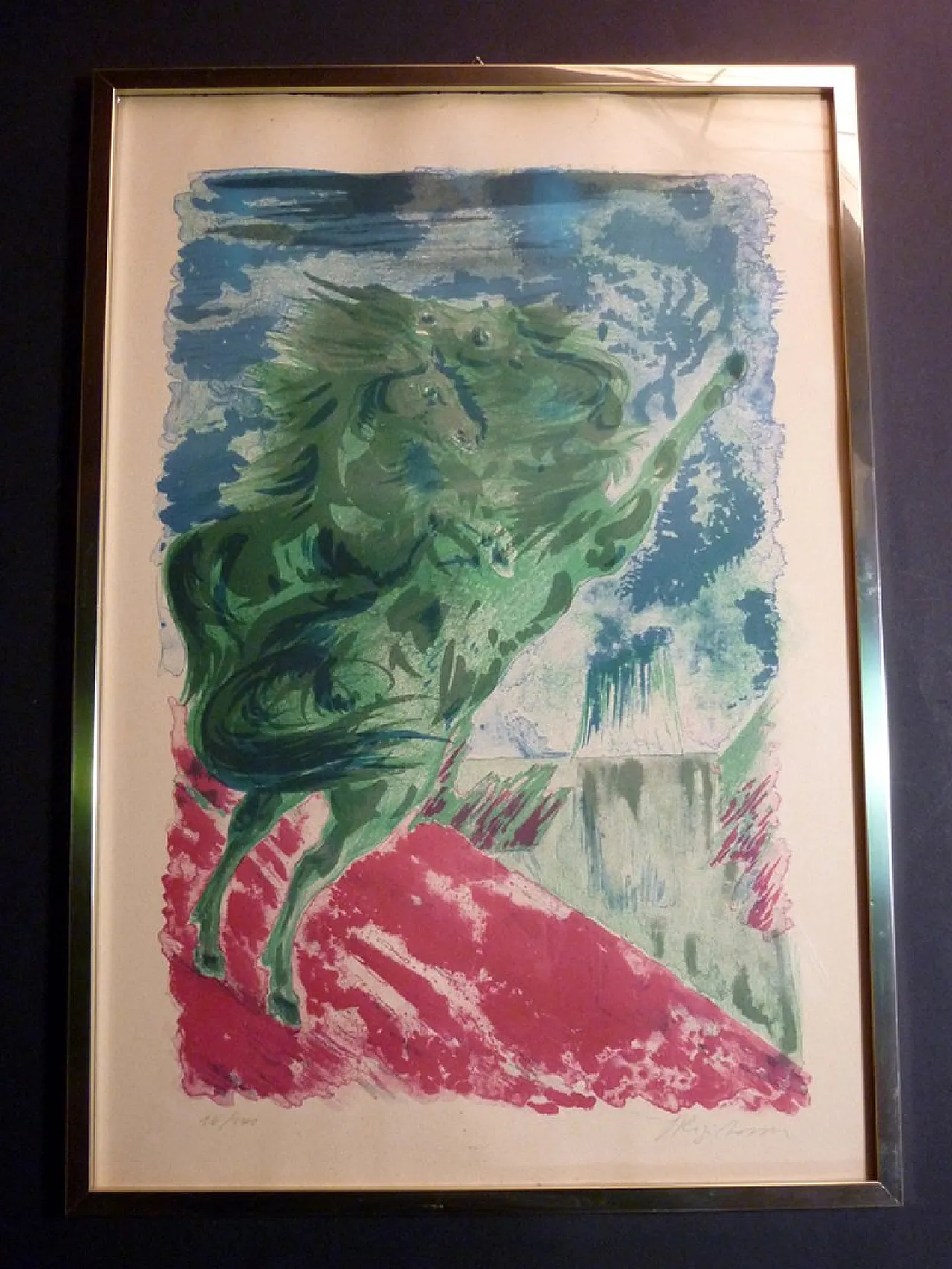 Cavalli di Aligi Sassu, acquatinta, anni '60 1