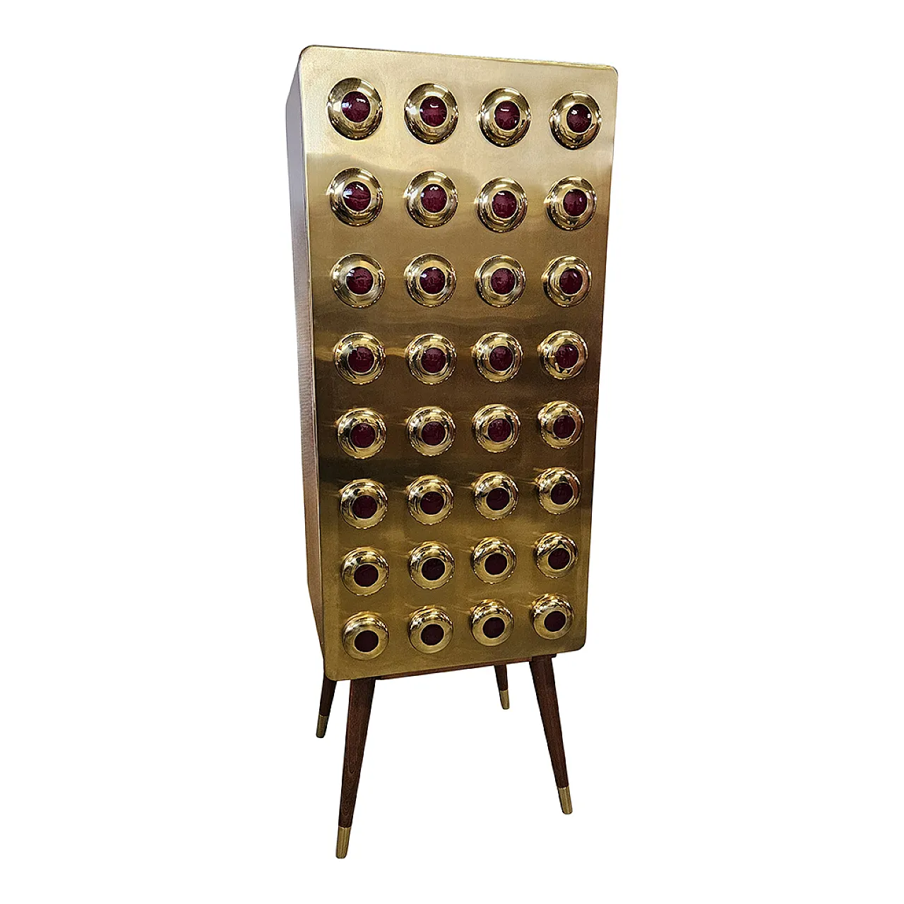 Armadio vetrina in ottone, anni '90 2