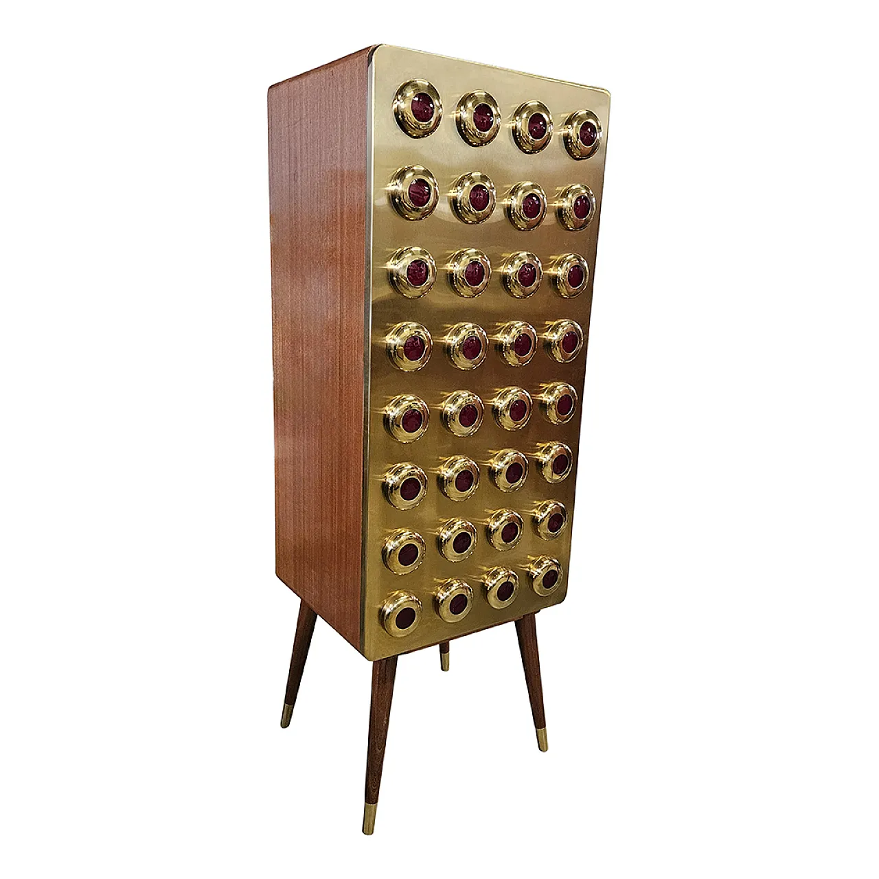 Armadio vetrina in ottone, anni '90 3