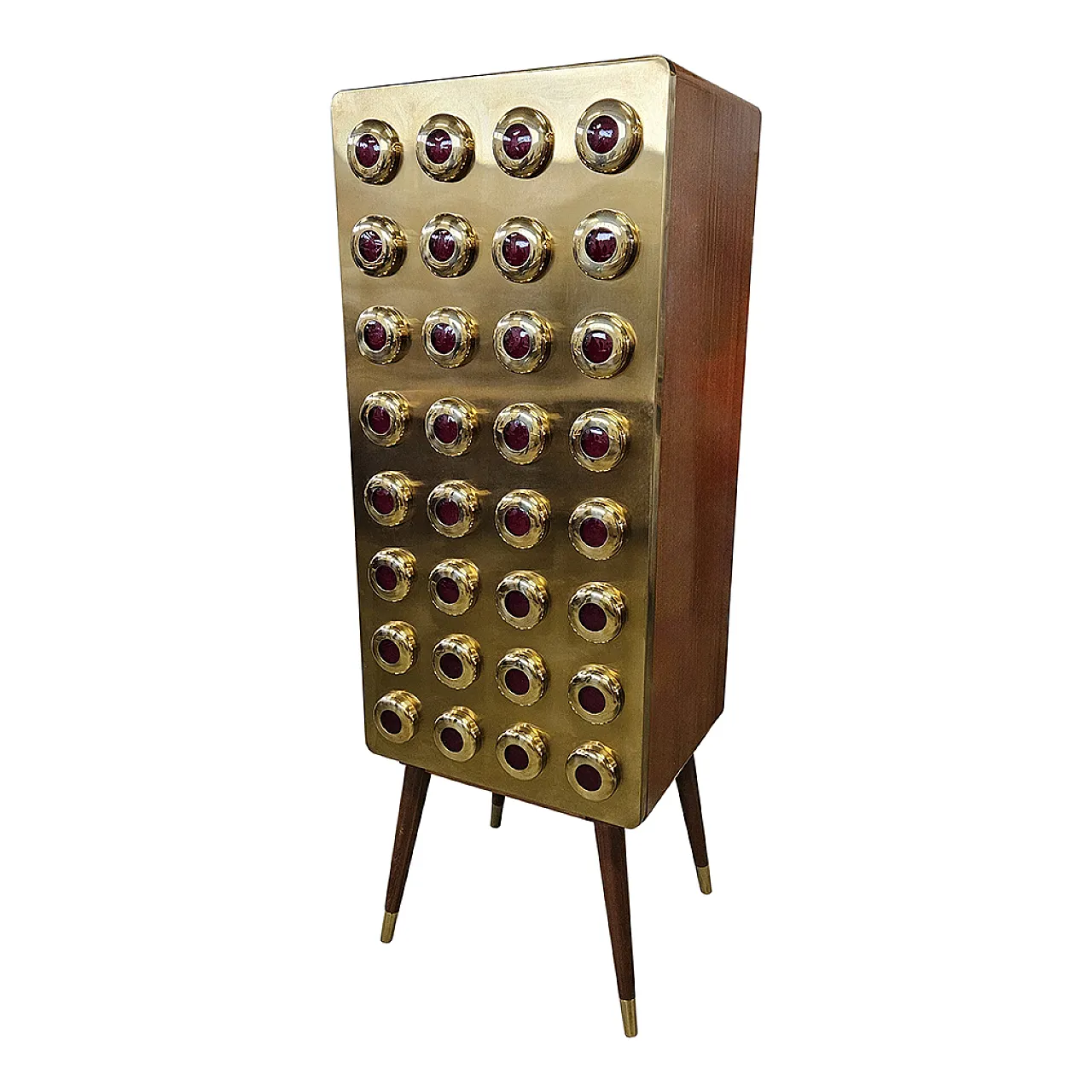 Armadio vetrina in ottone, anni '90 5