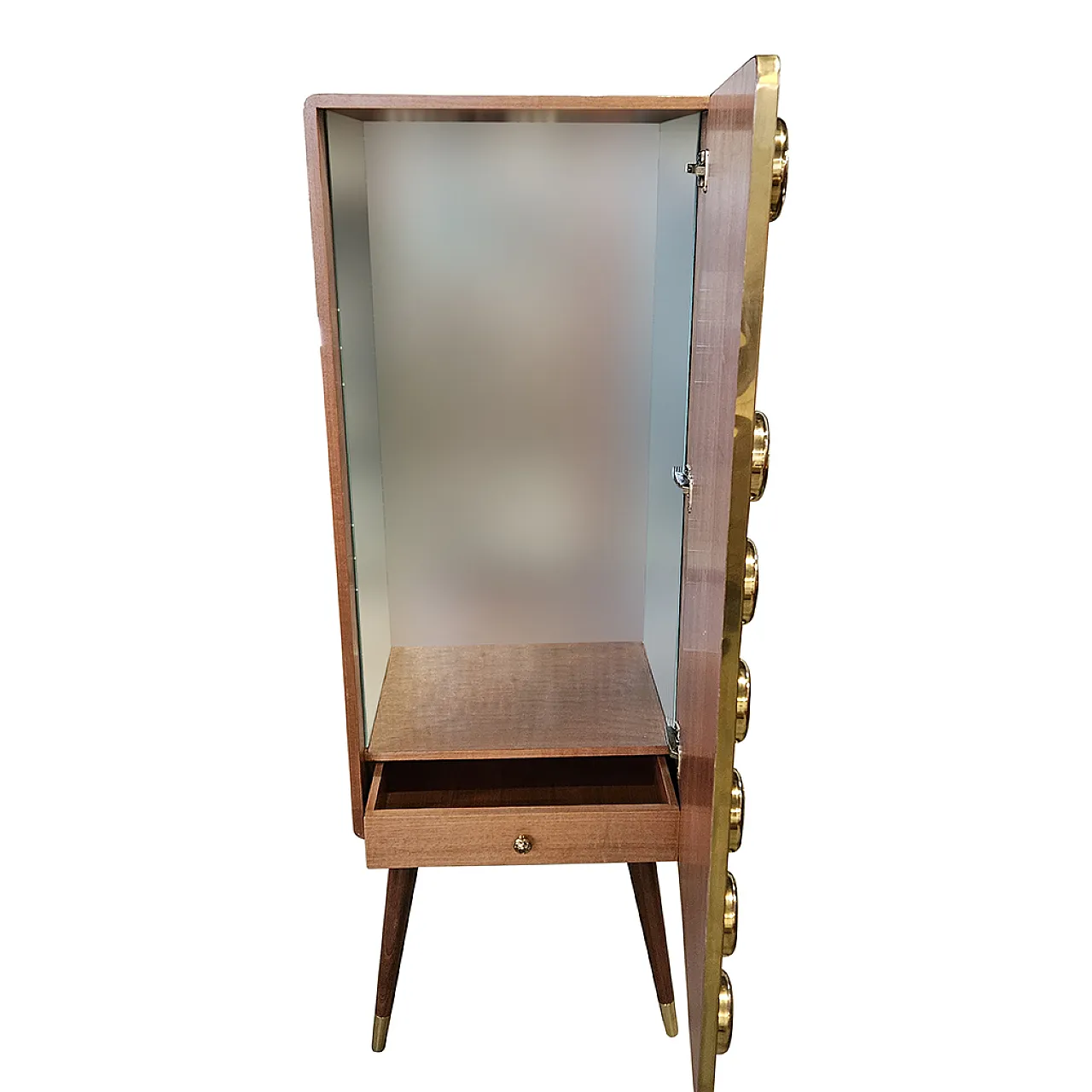 Armadio vetrina in ottone, anni '90 7