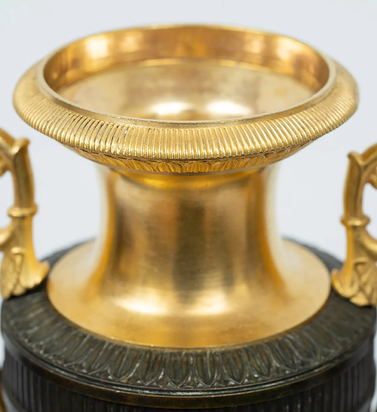 Pair of vases Carlo X in golden bronze and PA bronze, 19th century 4