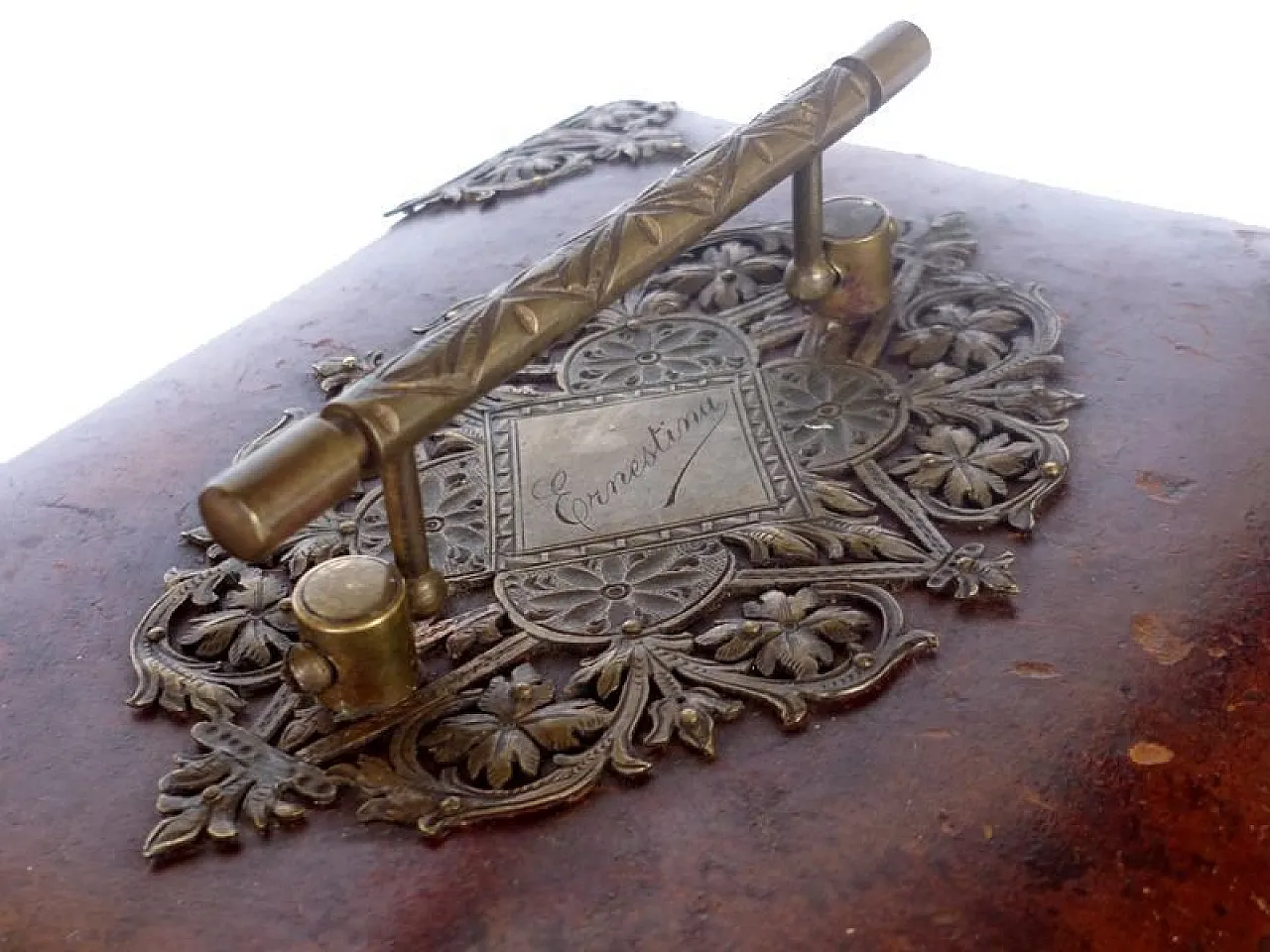 Scatola per gioielli da donna in pelle, inizio '900 2