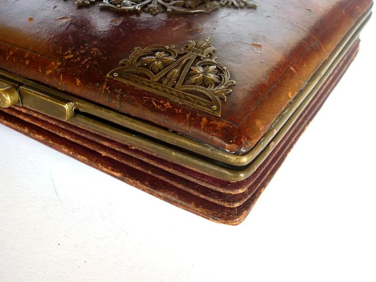 Scatola per gioielli da donna in pelle, inizio '900 3