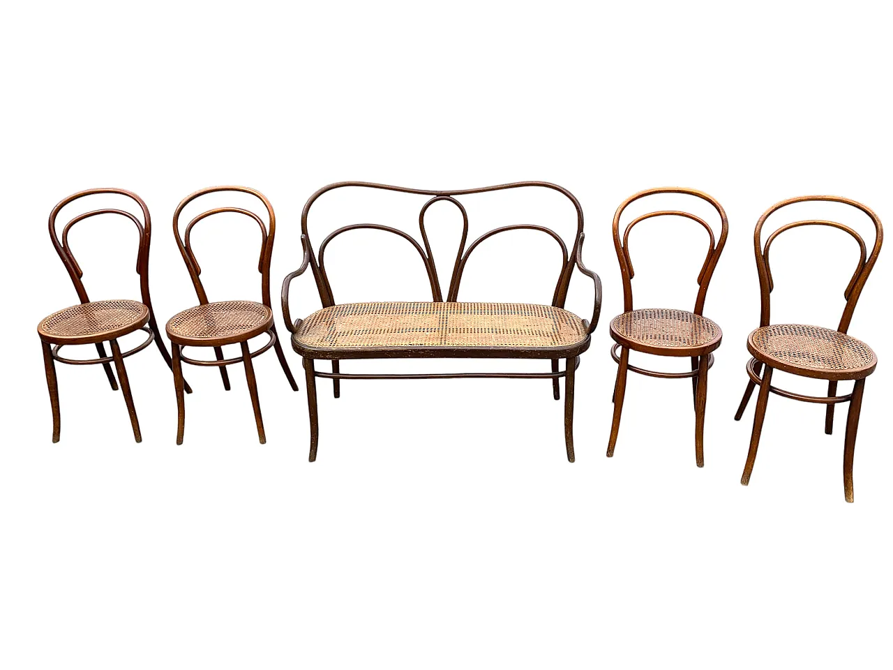 Salottino in paglia di Vienna Thonet e Josias Heissler, primo '900 1