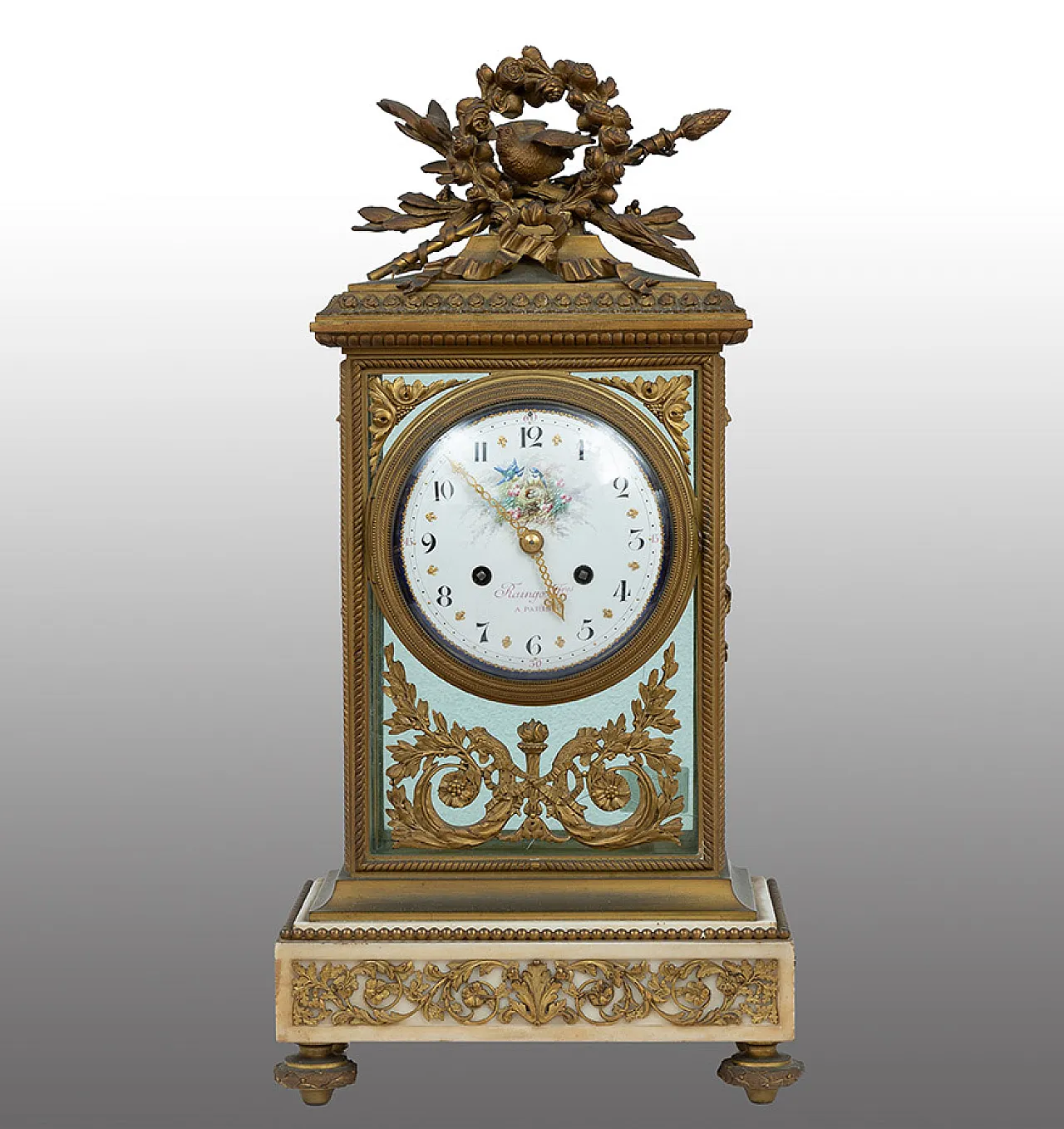 Napoleon III watch in golden bronze and marble, France, 19th c. 1