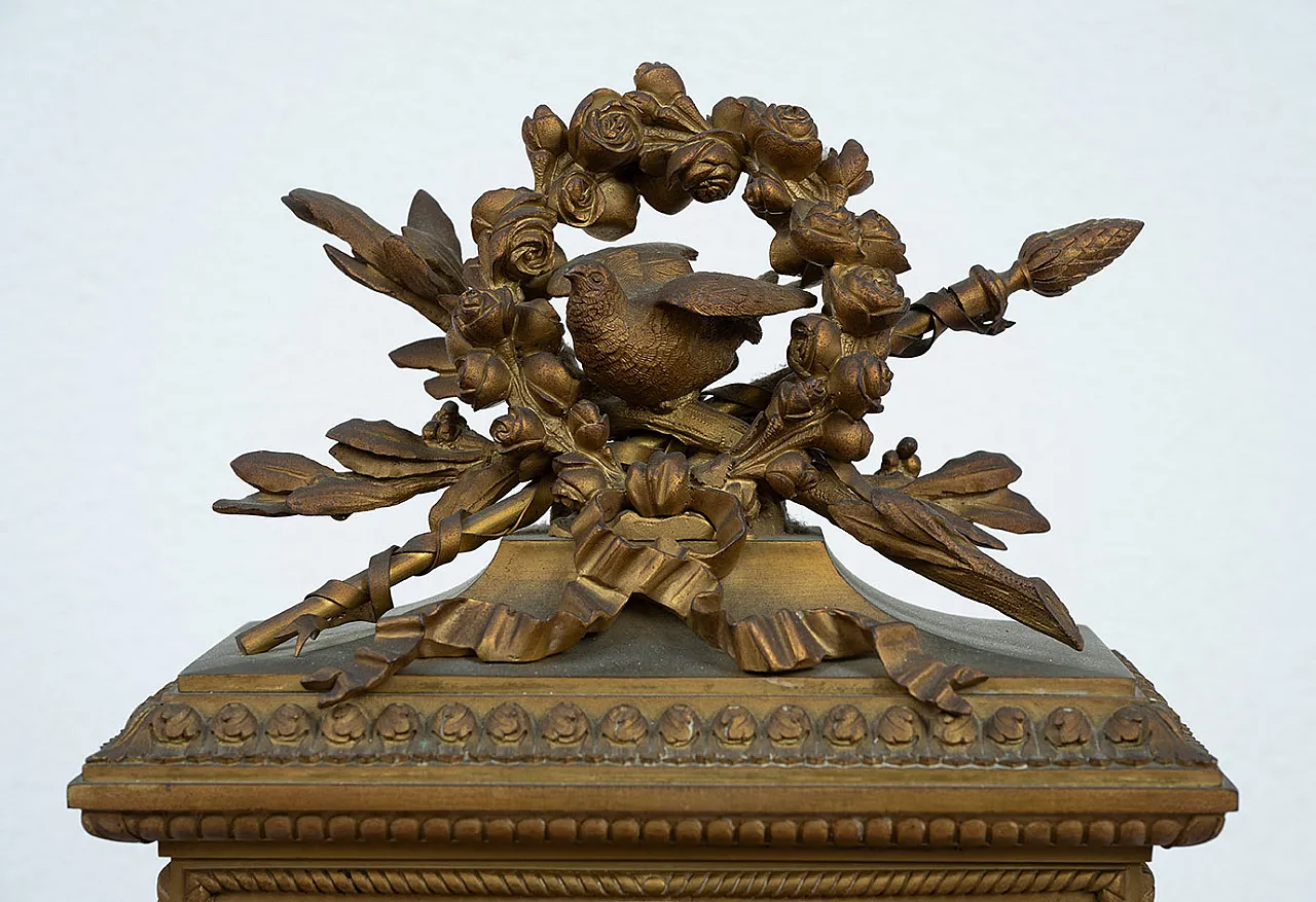 Napoleon III watch in golden bronze and marble, France, 19th c. 3