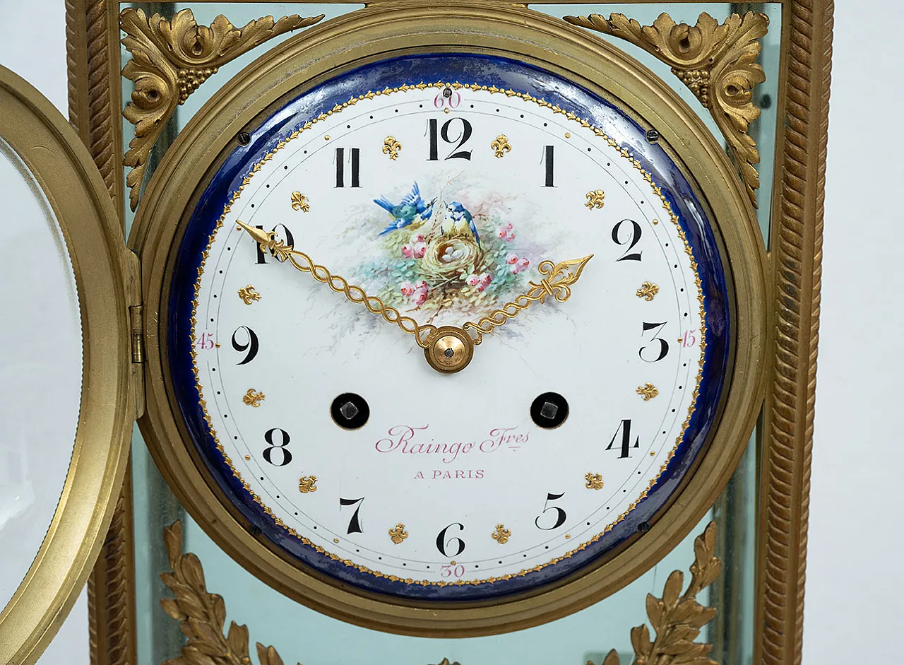 Napoleon III watch in golden bronze and marble, France, 19th c. 4