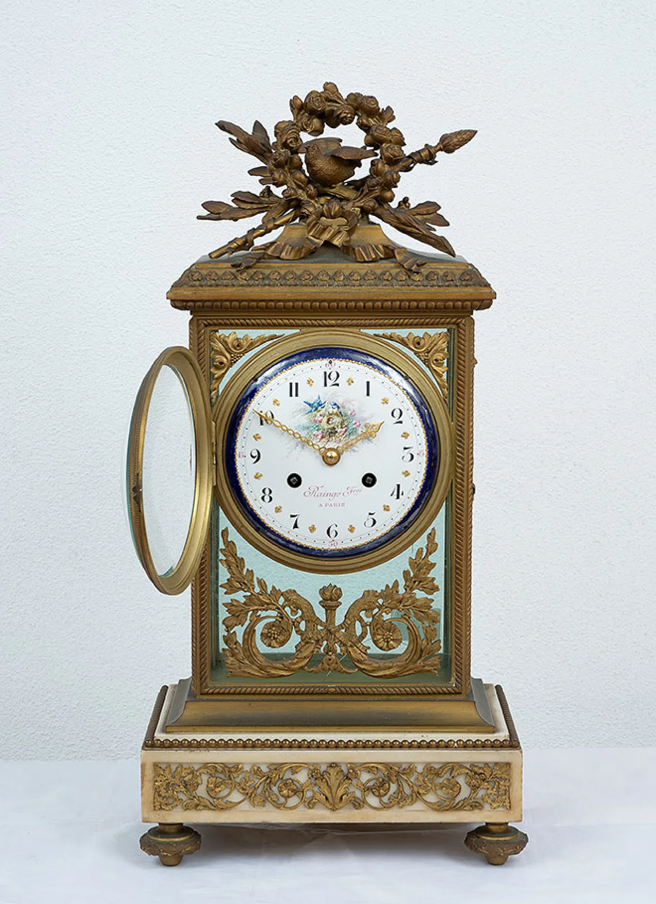 Napoleon III watch in golden bronze and marble, France, 19th c. 5