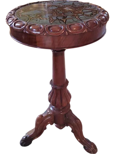 Round cherry wood coffee table, 19th century