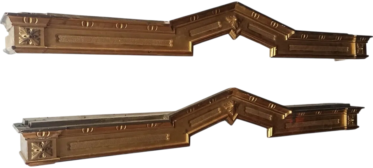 Coppia di mantovane in legno dorato, metà '800 11