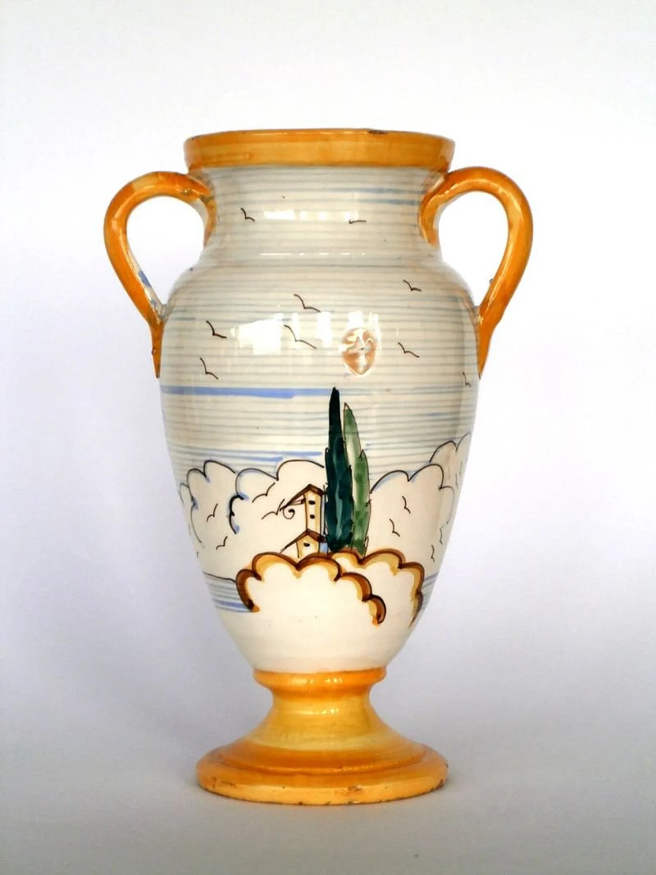 Majolica pottery vase by Novecento, 1930s 1