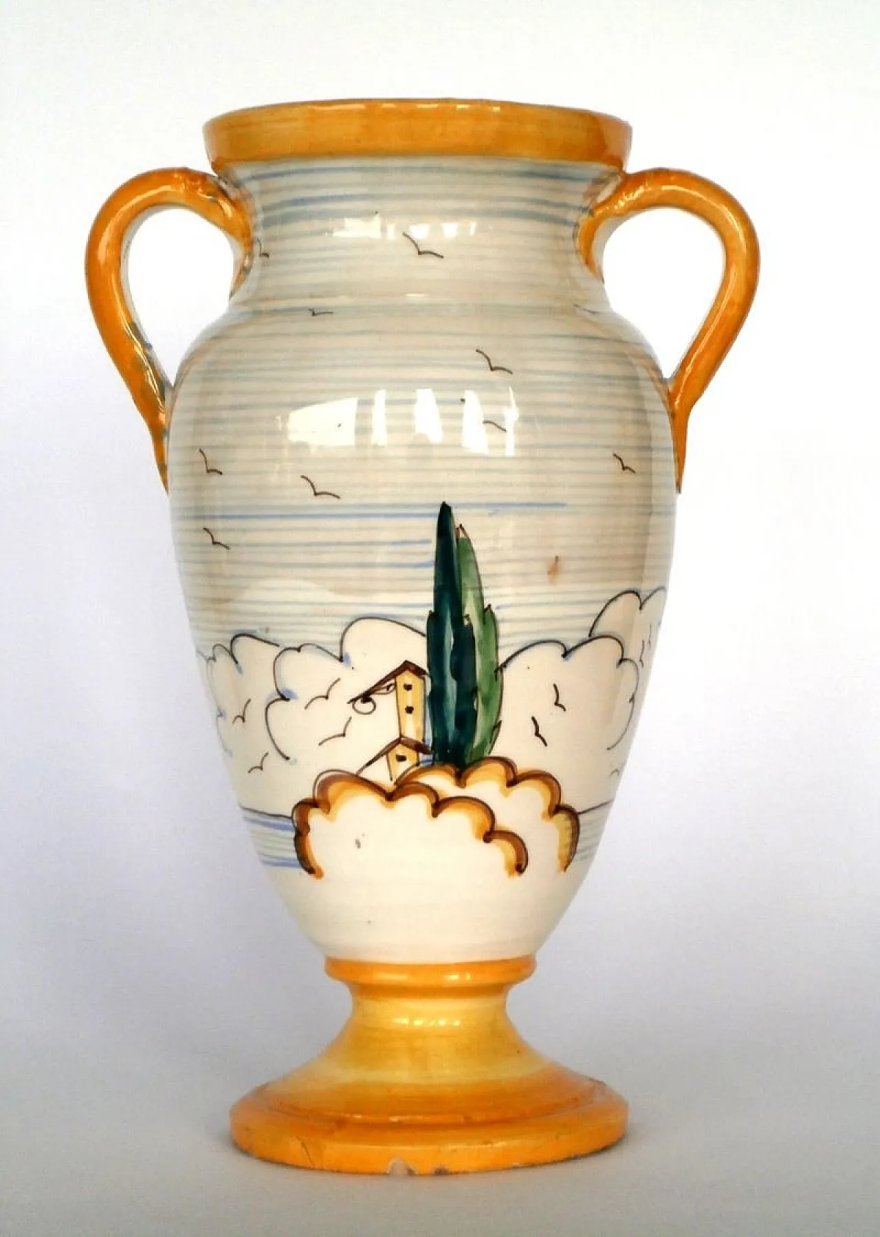Majolica pottery vase by Novecento, 1930s 2