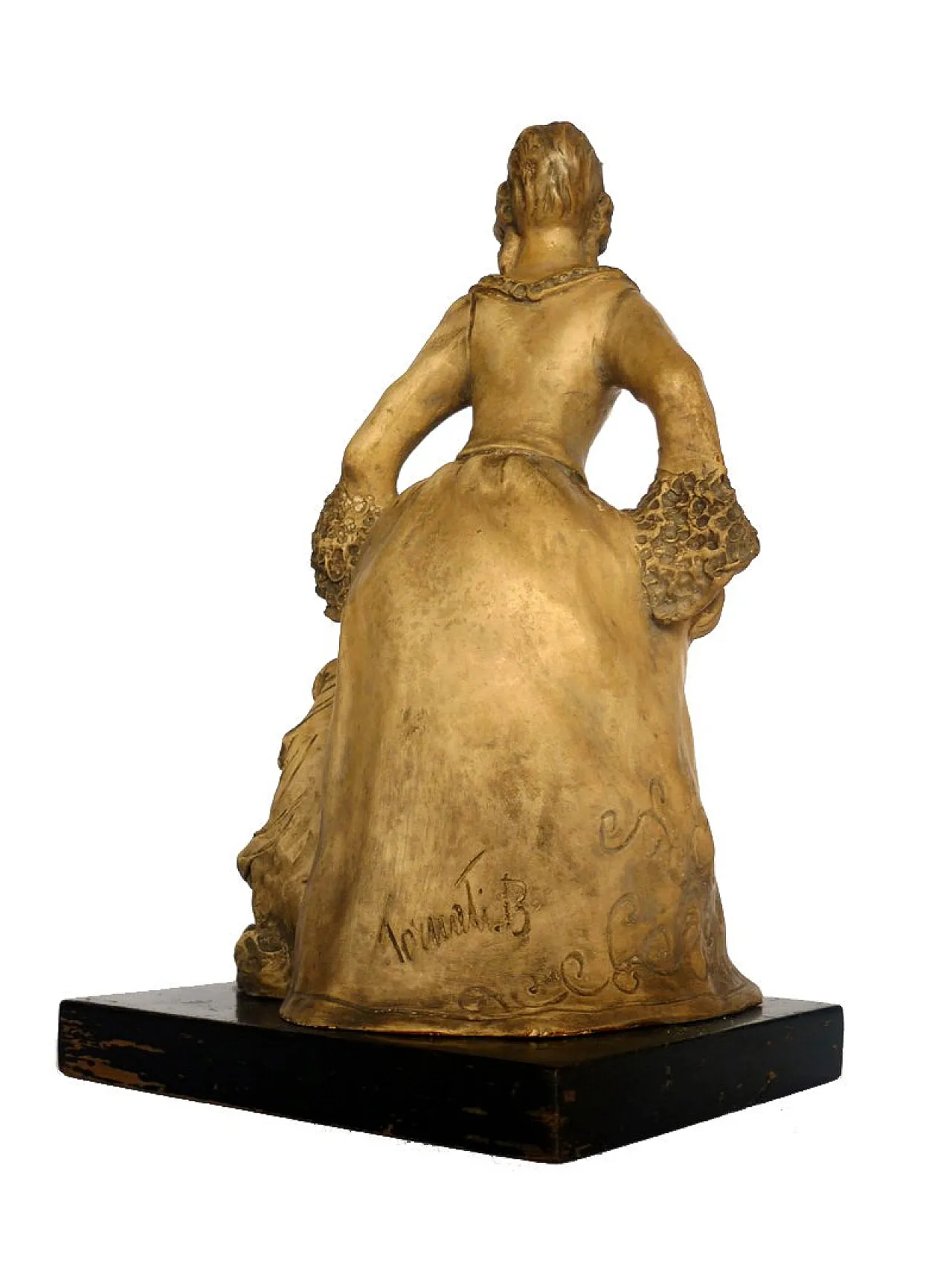 Art Deco Lady and Greyhound in terracotta, anni '30 3