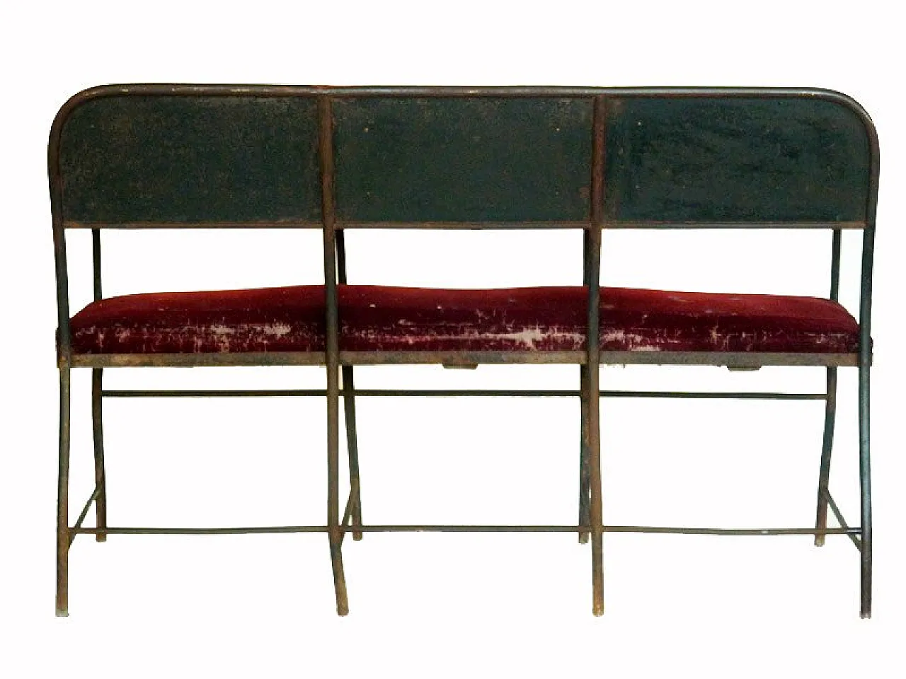 Wrought iron theatre sofa, early 20th century 8