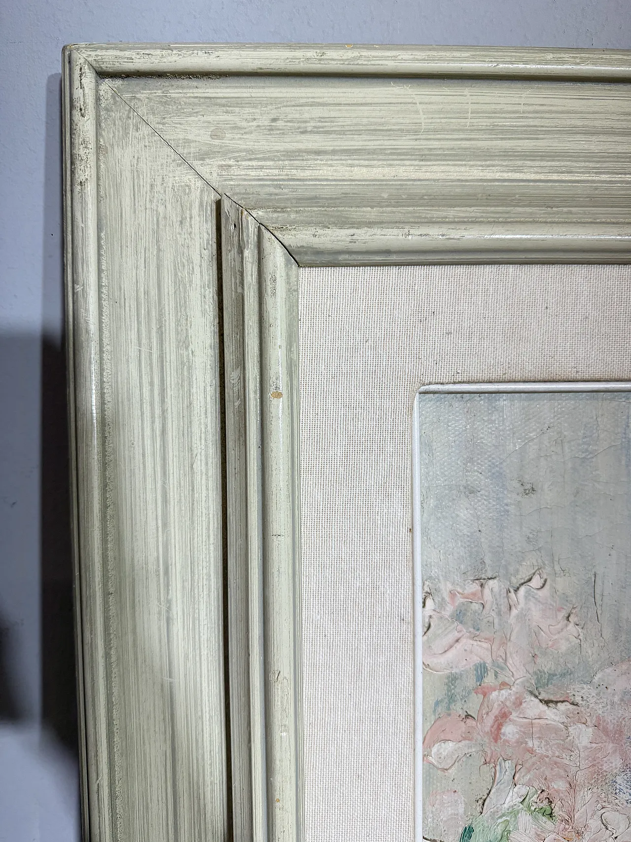 Ancient Liberty taste painting, girl with flowers, signed, 75x73 cm 8