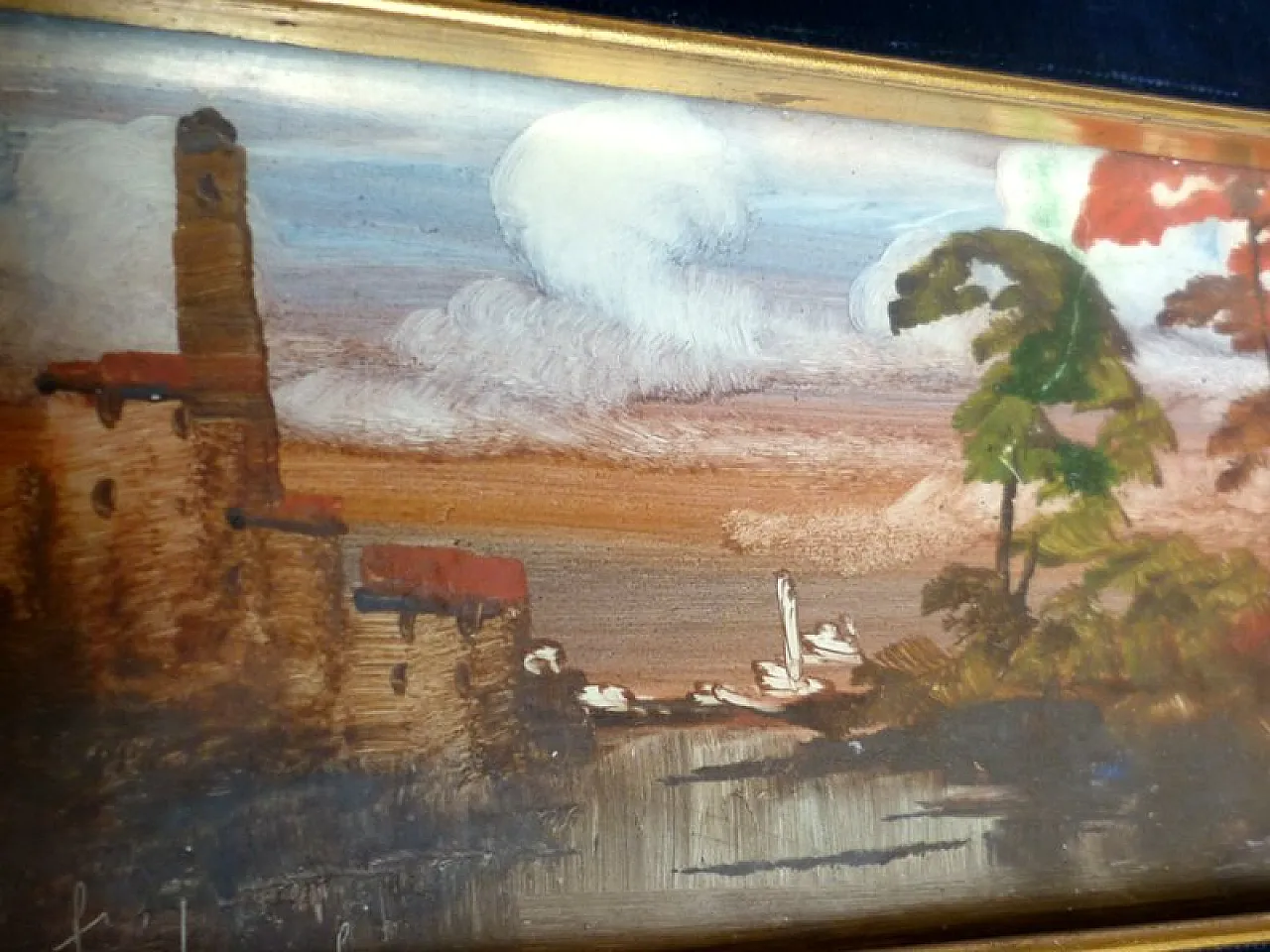 Pair of landscapes in oil by Lucio Cargnel, 1940s 13