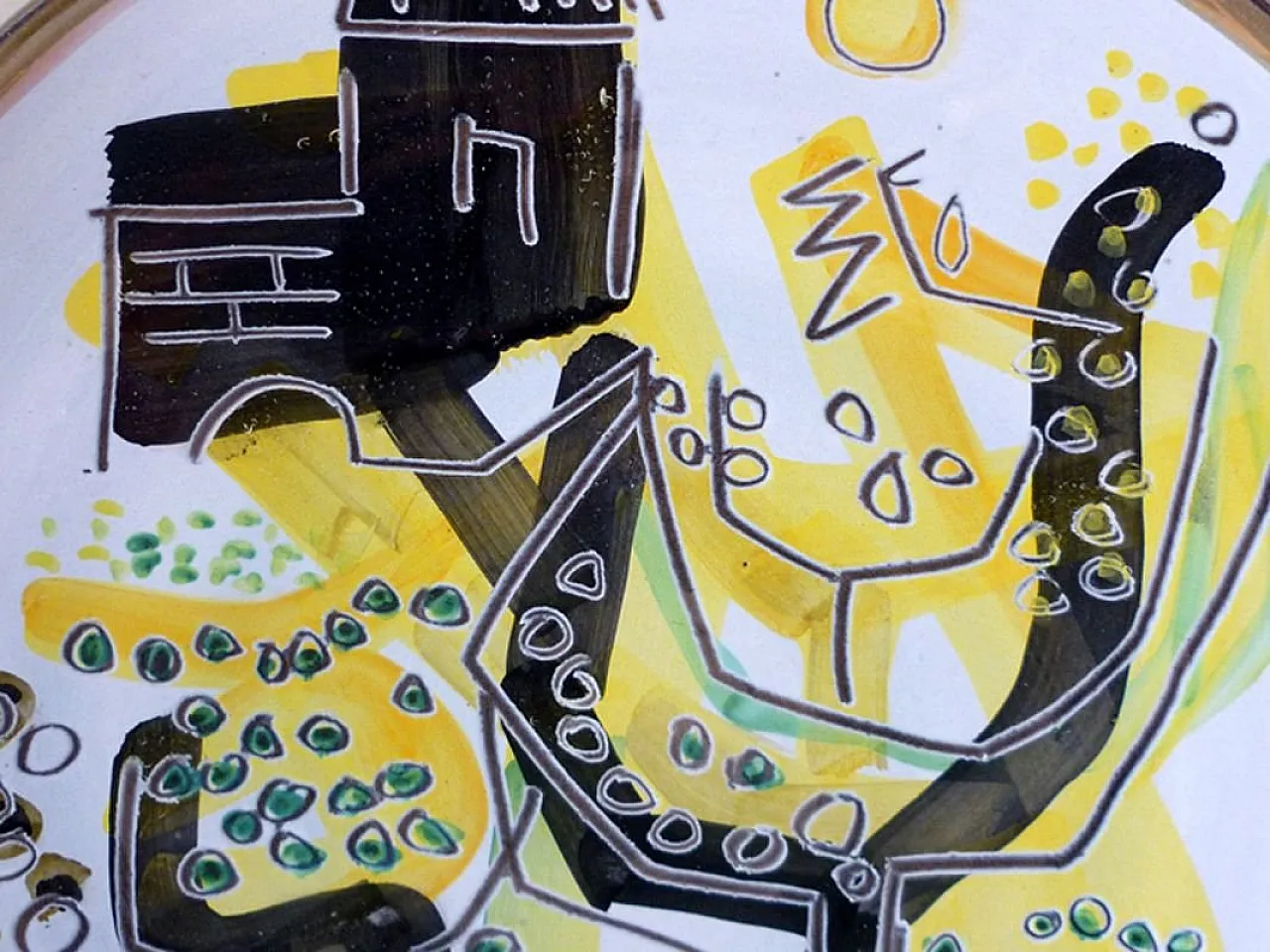 Piatto in ceramica di Manlio Bacosi per Spirale Arte, anni '70 2