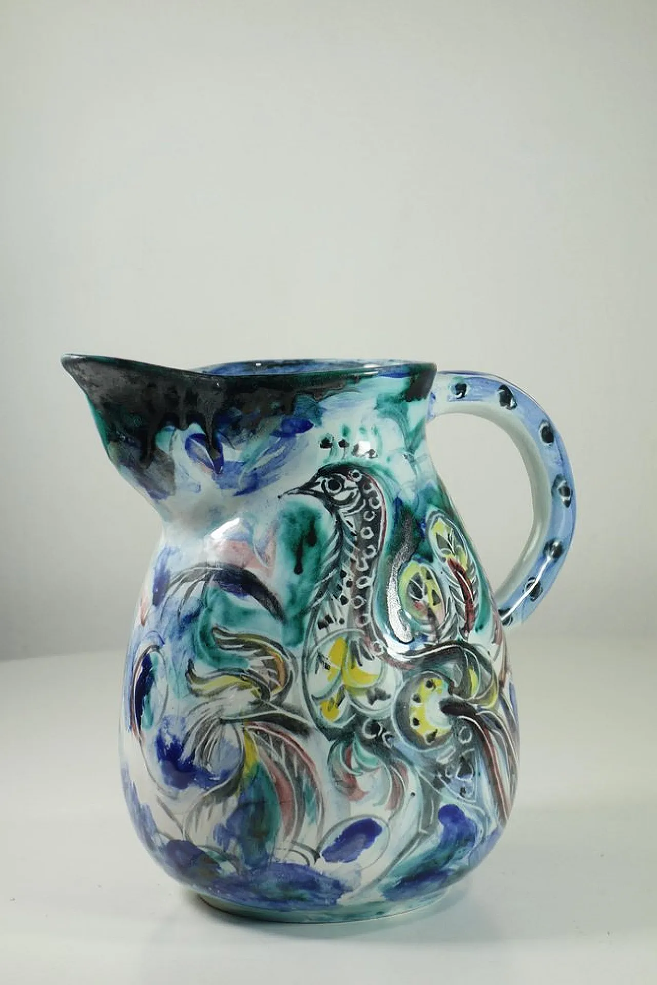 Pottery pitcher by Leandro Sciutto for Pozzo Garitta, 1940s 2