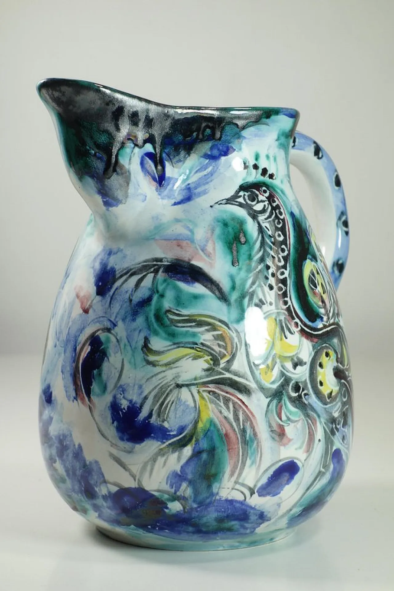 Pottery pitcher by Leandro Sciutto for Pozzo Garitta, 1940s 4