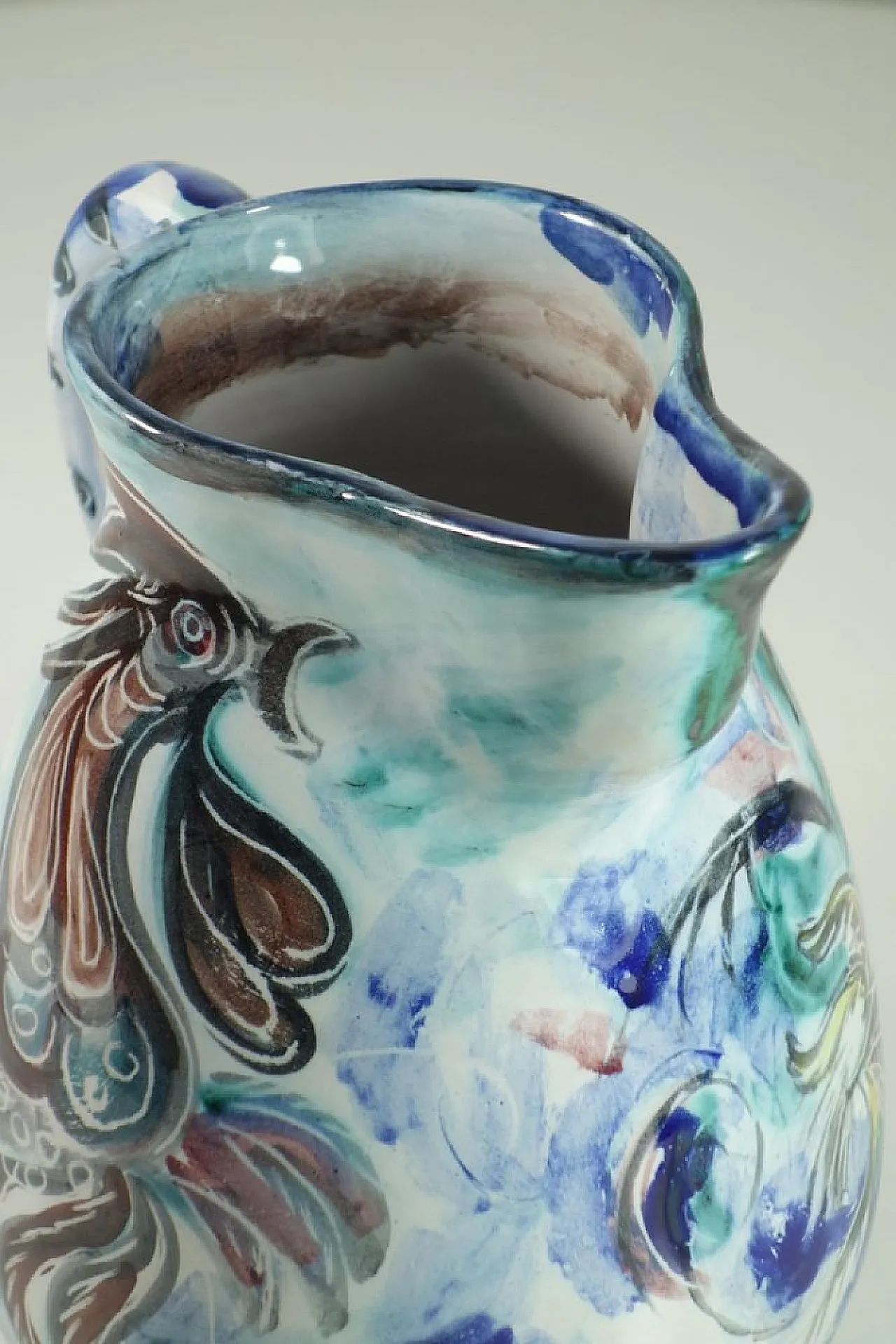 Pottery pitcher by Leandro Sciutto for Pozzo Garitta, 1940s 8