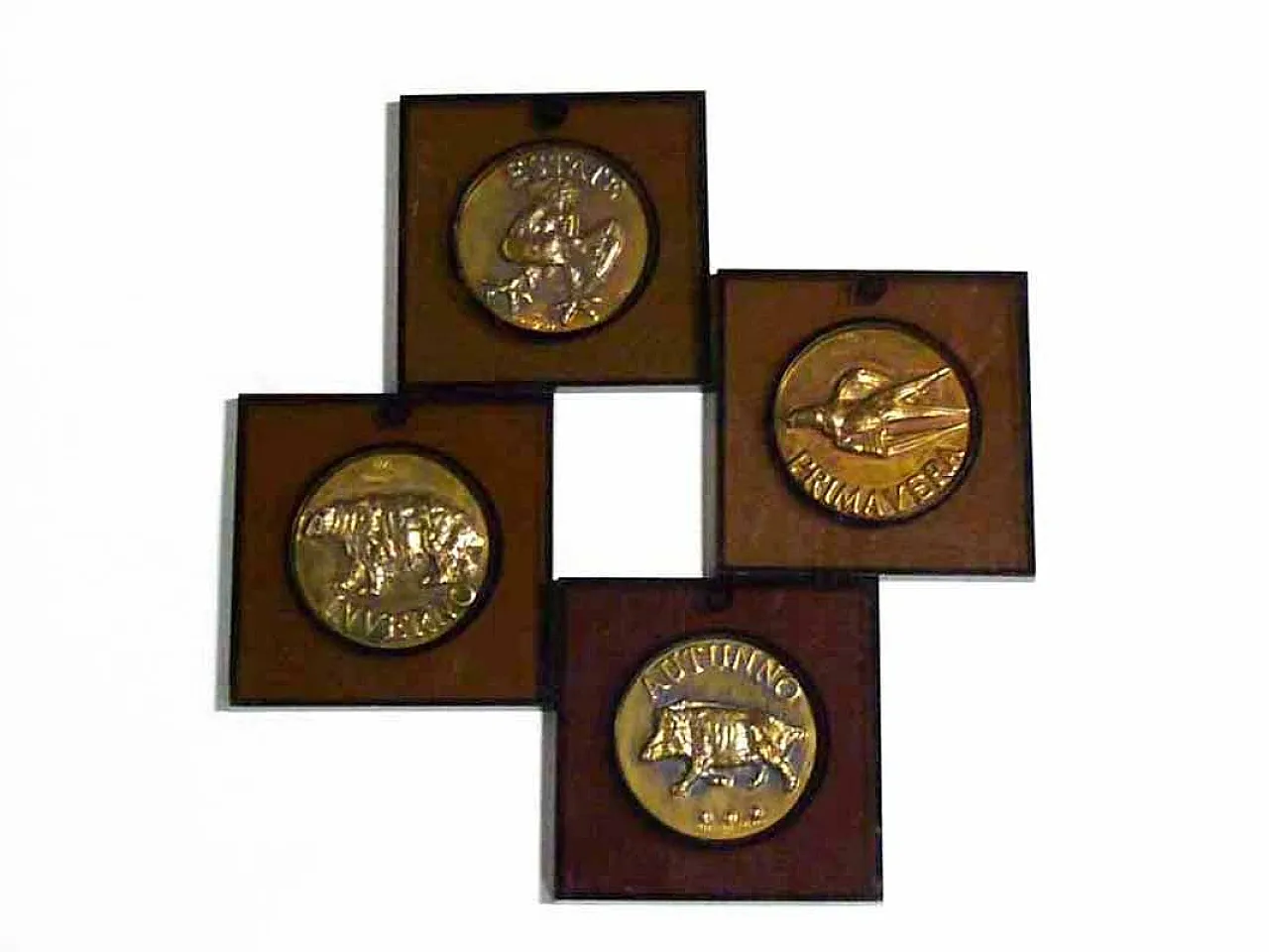 4 Seasons bronze medals by Luciano Minguzzi, 1960s 1