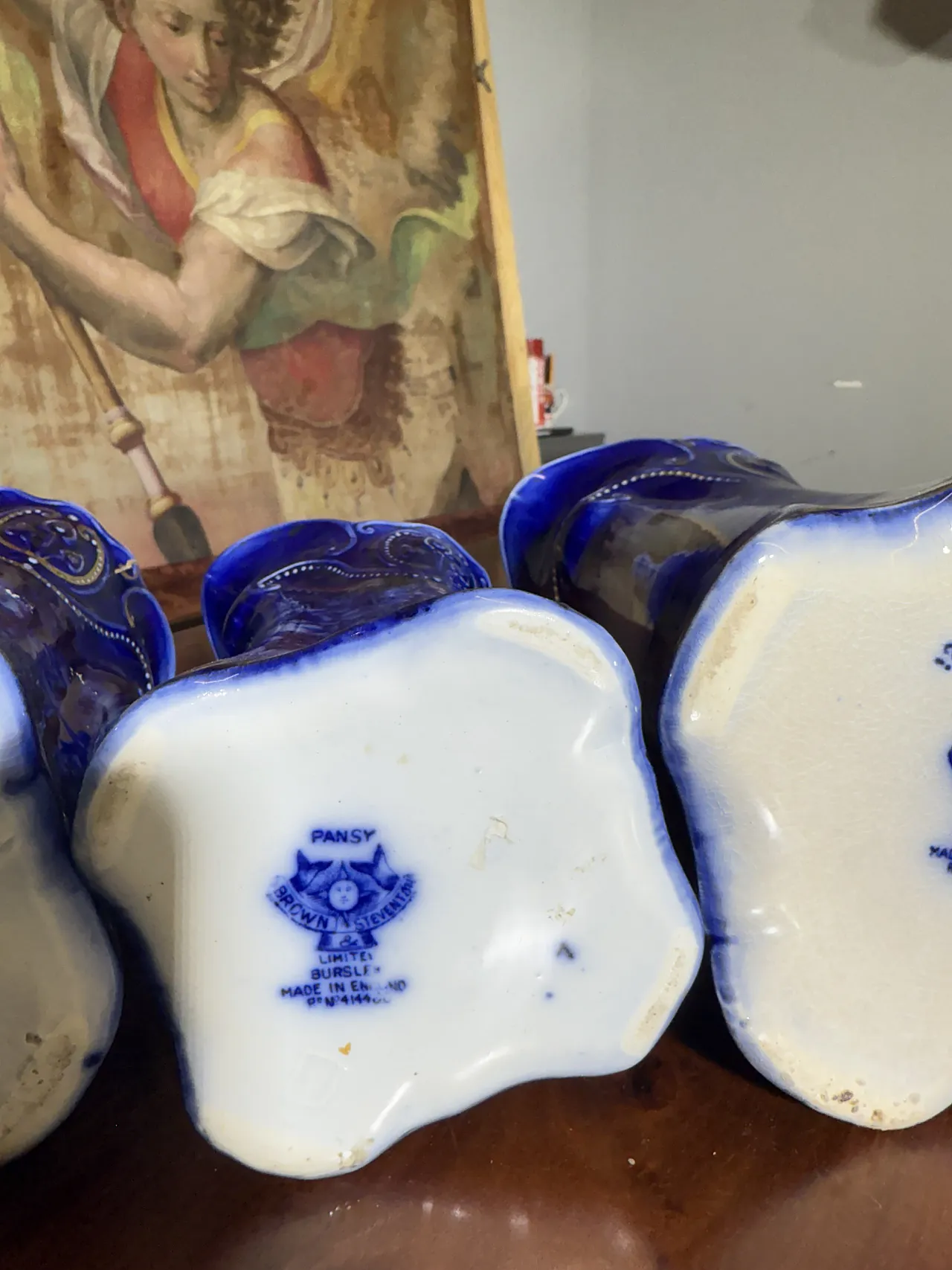 Tre brocche caraffe inglesi PANSY PATTERN BY BROWN & STEVENTON ENGLAND 2