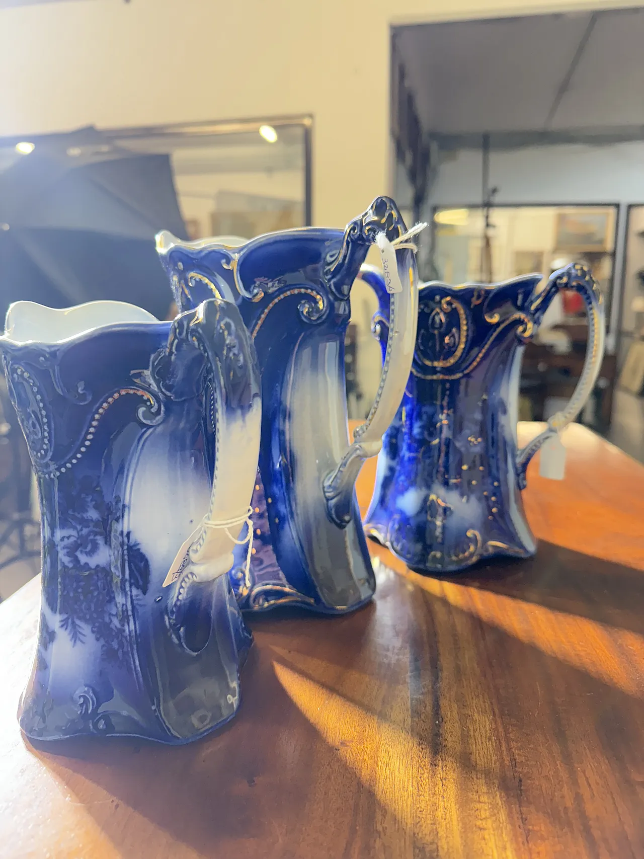 Tre brocche caraffe inglesi PANSY PATTERN BY BROWN & STEVENTON ENGLAND 7