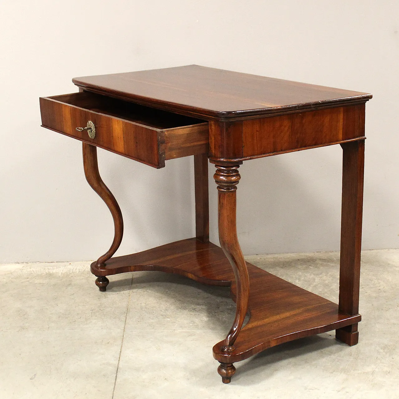 Console Carlo X in noce Italia, '800 5