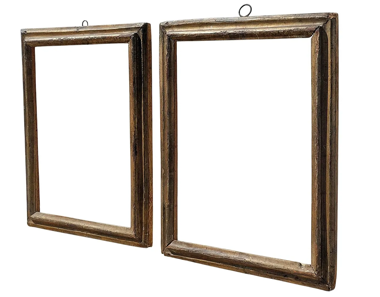 Pair of wooden, silver and mecha frames, 18th century 1