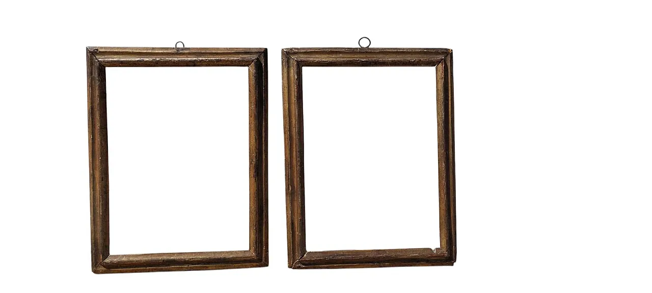 Pair of wooden, silver and mecha frames, 18th century 3