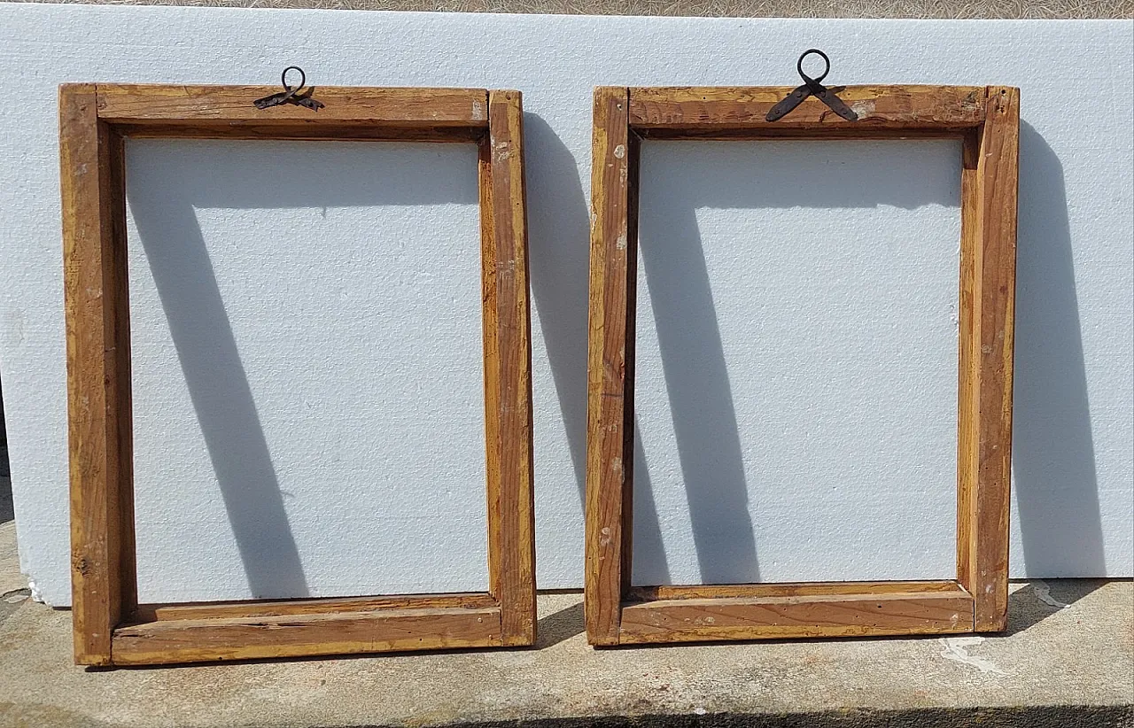 Pair of wooden, silver and mecha frames, 18th century 12