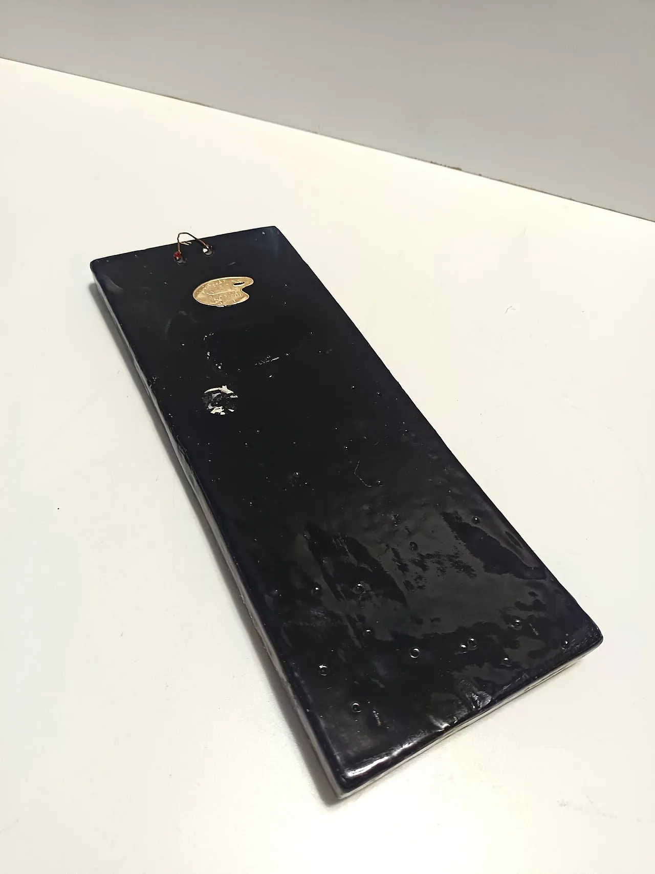 Holy Mary and Jesus Hand-Painted Ceramic Panel, 50s 11