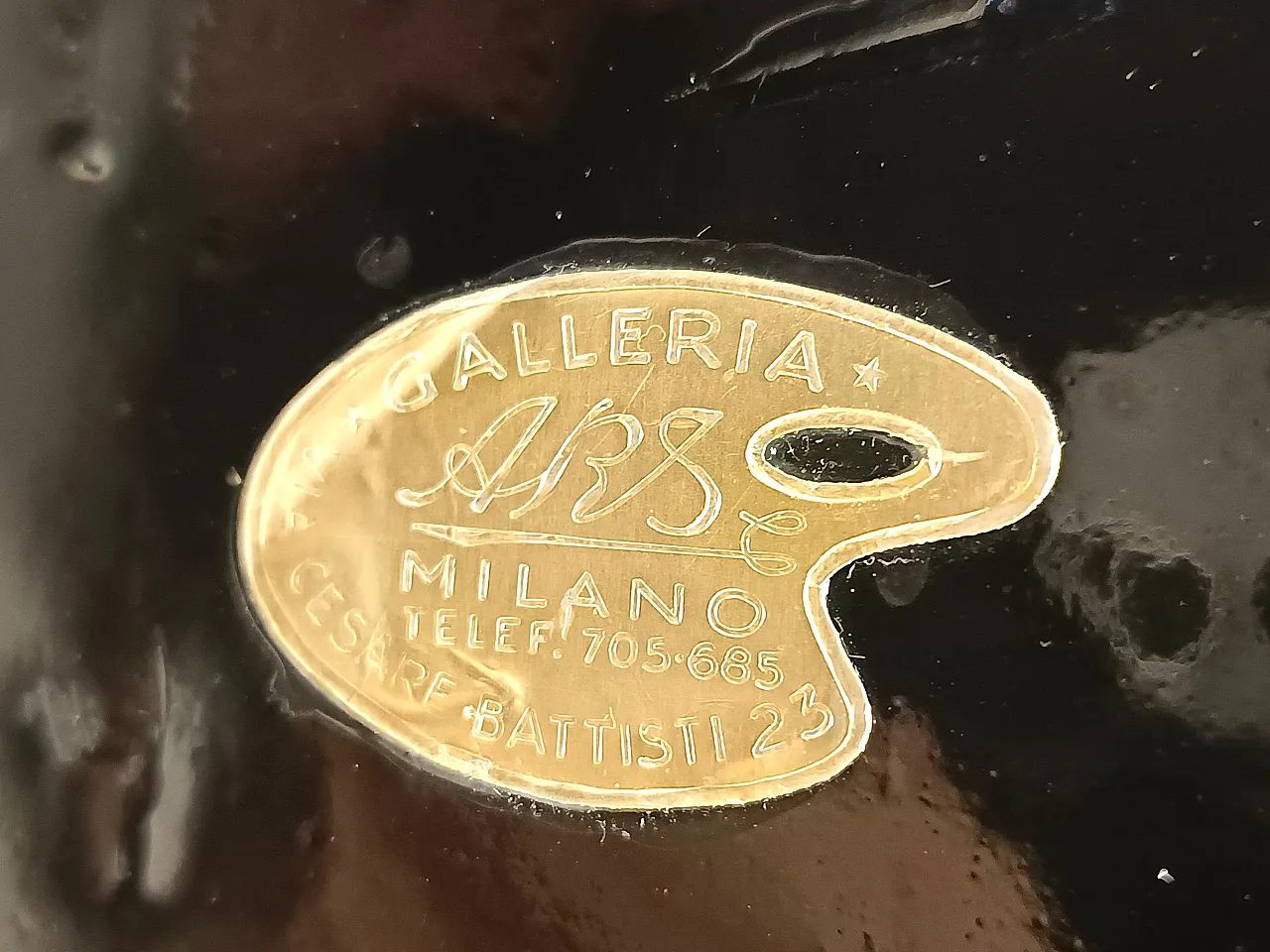 Holy Mary and Jesus Hand-Painted Ceramic Panel, 50s 12