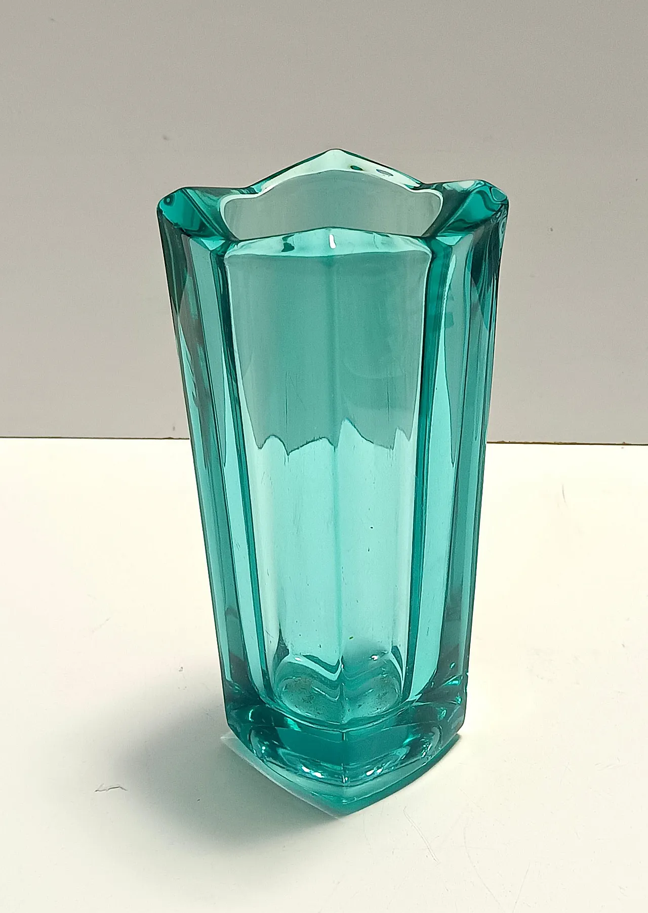Postmodern Thick Teal Blown Glass Vase #472 by Jiri Zejmon, 80s 5